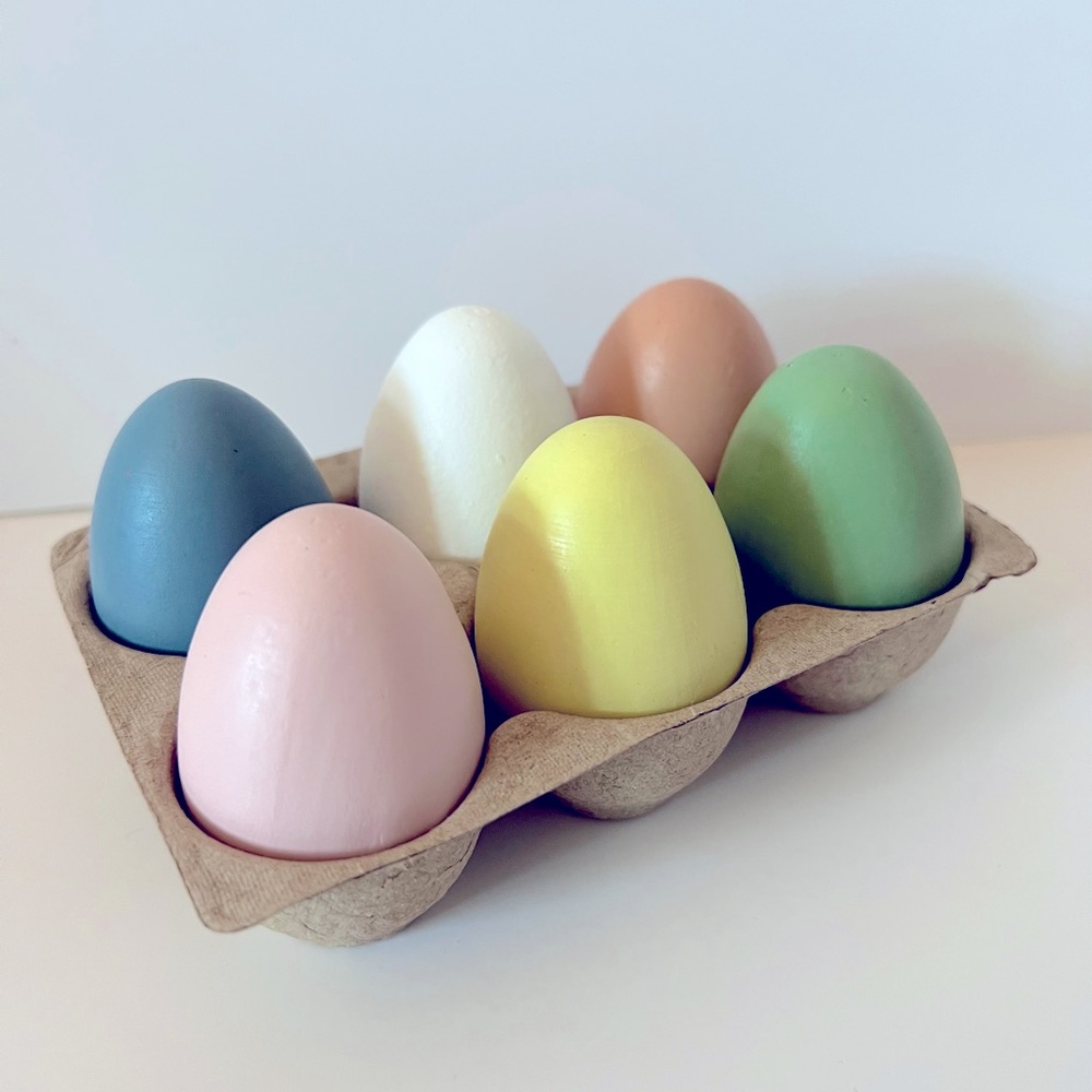Target BP Half Dozen Wood Colored Easter Eggs